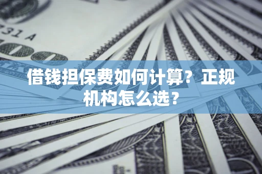 济南借钱担保费如何计算？正规机构怎么选？